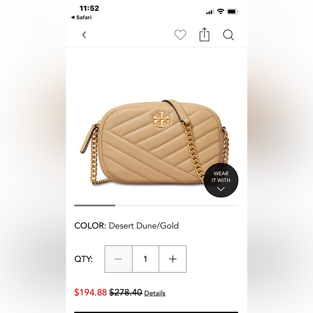 Tory Burch Kira Chevron Camera Bag - Desert Dune